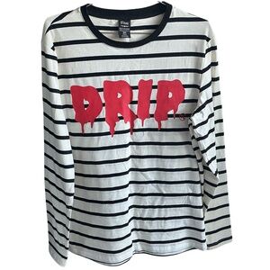 DRIP T-Shirt Long Sleeve Round Neck Size Small